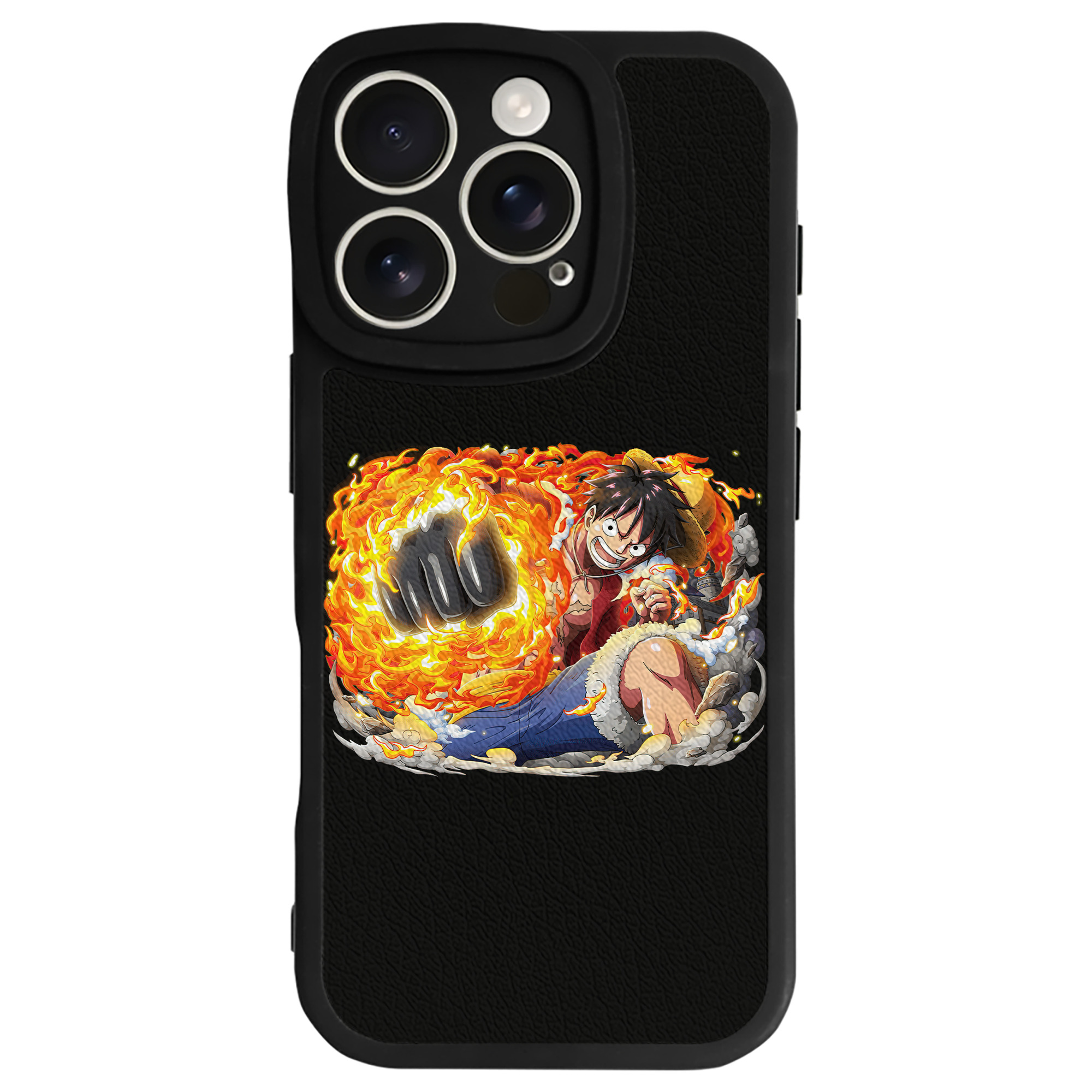 （画像用） ワンピース モンキー・D・ルフィ ONE PIECE Monkey D. Luffy 【iPhone 16シリーズ対応】シリコンスマホケース（レザー調） 材質：シリコン